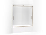 KOHLER K-706000-D3 Levity Sliding bath door, 62" H x 56-5/8 - 59-5/8" W, with 1/4" thick Frosted glass