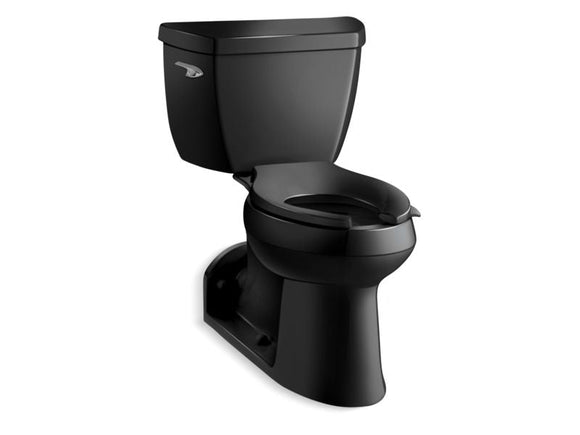 KOHLER 3578-7 Barrington Comfort Height Two-Piece Elongated 1.0 Gpf Toilet With Tank Cover Locks in Black