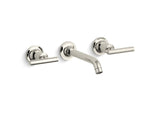 KOHLER K-T14413-4 Purist Widespread wall-mount bathroom sink faucet trim with 6-1/4" spout and lever handles, requires valve