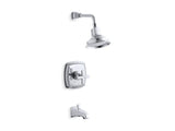 KOHLER TS16225-3-CP Margaux Rite-Temp Bath And Shower Trim Set With Cross Handle And Npt Spout, Valve Not Included in Polished Chrome