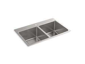 KOHLER K-31465-1 Prologue 33" x 22" x 9" top-mount/undermount double-equal kitchen sink