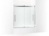 KOHLER K-702425-L Levity Plus Frameless sliding bath door, 61-9/16" H x 56-5/8 - 59-5/8" W, with 3/8"-thick Crystal Clear glass