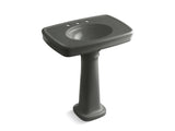 KOHLER K-2347-8 Bancroft 30" pedestal bathroom sink with 8" widespread faucet holes