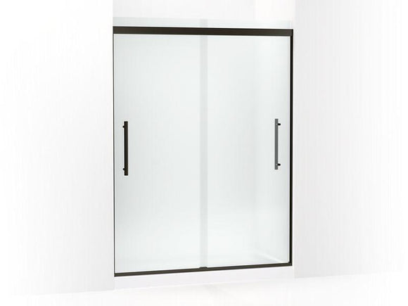 KOHLER 706533-8D3-ABZ Prim Frameless Sliding Shower Door in Crystal Clear glass with Anodized Dark Bronze frame