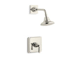 KOHLER TS13134-4B-SN Pinstripe Rite-Temp(R) Shower Valve Trim With Lever Handle And 2.5 Gpm Showerhead in Vibrant Polished Nickel