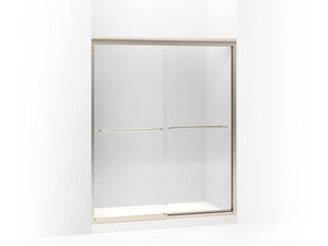 KOHLER 702206-L-ABV Fluence Sliding Shower Door, 70-5/16" H X 56-5/8 - 59-5/8" W, With 1/4" Thick Crystal Clear Glass in Anodized Brushed Bronze