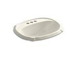 KOHLER K-2189-4-96 Portrait Drop-in bathroom sink with 4" centerset faucet holes