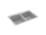 KOHLER K-8185-1 Kennon 33" x 22" x 9-5/8" Neoroc top-mount/undermount double-equal kitchen sink