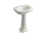 KOHLER 2338-4-NY Bancroft 24" Pedestal Bathroom Sink With 4" Centerset Faucet Holes in Dune