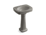 KOHLER 2338-4-K4 Bancroft 24" Pedestal Bathroom Sink With 4" Centerset Faucet Holes in Cashmere