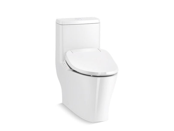 KOHLER K-23188-HC Reach Curv One-piece compact elongated dual-flush toilet with skirted trapway and hidden cord design