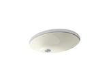 KOHLER K-2211-G Caxton 21-1/4" oval undermount bathroom sink with glazed underside, no overflow