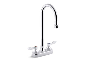 KOHLER K-400T70-4ANA Triton Bowe 0.5 gpm centerset bathroom sink faucet with aerated flow, gooseneck spout and lever handles, drain not included