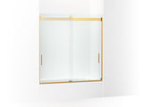KOHLER K-706163-L Levity Sliding bath door, 62" H x 56-5/8 - 59-5/8" W, with 5/16" thick Crystal Clear glass
