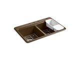 KOHLER K-8679-4A2-KA Riverby 33" x 22" x 9-5/8" top-mount double-equal kitchen sink with accessories and 4 faucet holes