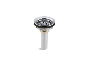 KOHLER K-8813 Stainless steel sink drain and strainer with tailpiece for 3-1/2" to 4" outlet
