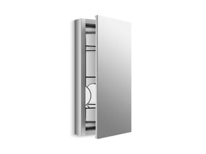 KOHLER K-99001 Verdera 15" W x 30" H aluminum medicine cabinet with adjustable magnifying mirror and slow-close door