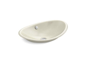 KOHLER K-5403-B-FD Iron Plains Oval Wading Pool Vessel bathroom sink with Biscuit painted underside
