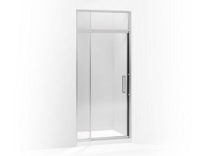 KOHLER 705817-L-SH Lattis Pivot Shower Door With Sliding Steam Transom, 89-1/2" H X 33 - 36" W, With 3/8" Thick Crystal Clear Glass in Bright Silver