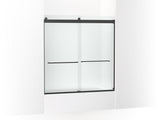 KOHLER K-706004-D3 Levity Sliding bath door, 62" H x 56-5/8 - 59-5/8" W, with 1/4" thick Frosted glass