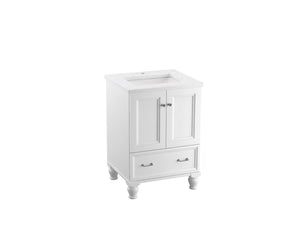 KOHLER K-CM99514-BD1 Damask 24" bathroom vanity cabinet with sink and quartz top