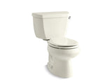 KOHLER K-3577-TR Wellworth Classic Two-piece round-front 1.28 gpf toilet with right-hand trip lever and tank cover locks