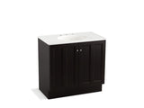 KOHLER K-99518-TK-1WU Damask 36" bathroom vanity cabinet with toe kick and 2 doors