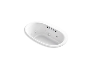 KOHLER K-5714-XHGH Underscore 59-11/16" x 35-5/8" Heated BubbleMassage air bath with whirlpool, center drain